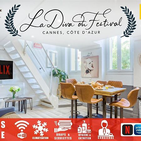 La Diva Du Festival - 10 Mn A Pied Palais & Plages - Cosy & Calme - Clim - Wifi Cannes Exterior photo