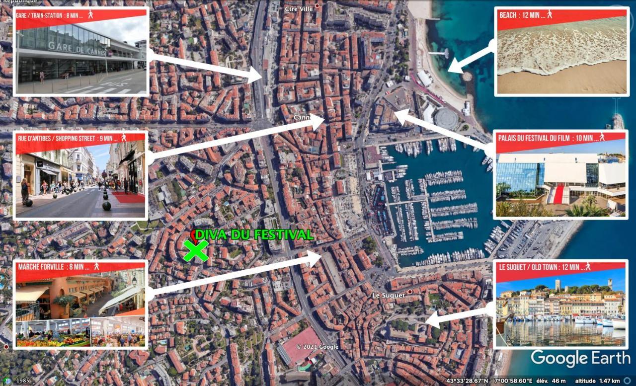 La Diva Du Festival - 10 Mn A Pied Palais & Plages - Cosy & Calme - Clim - Wifi Cannes Exterior photo