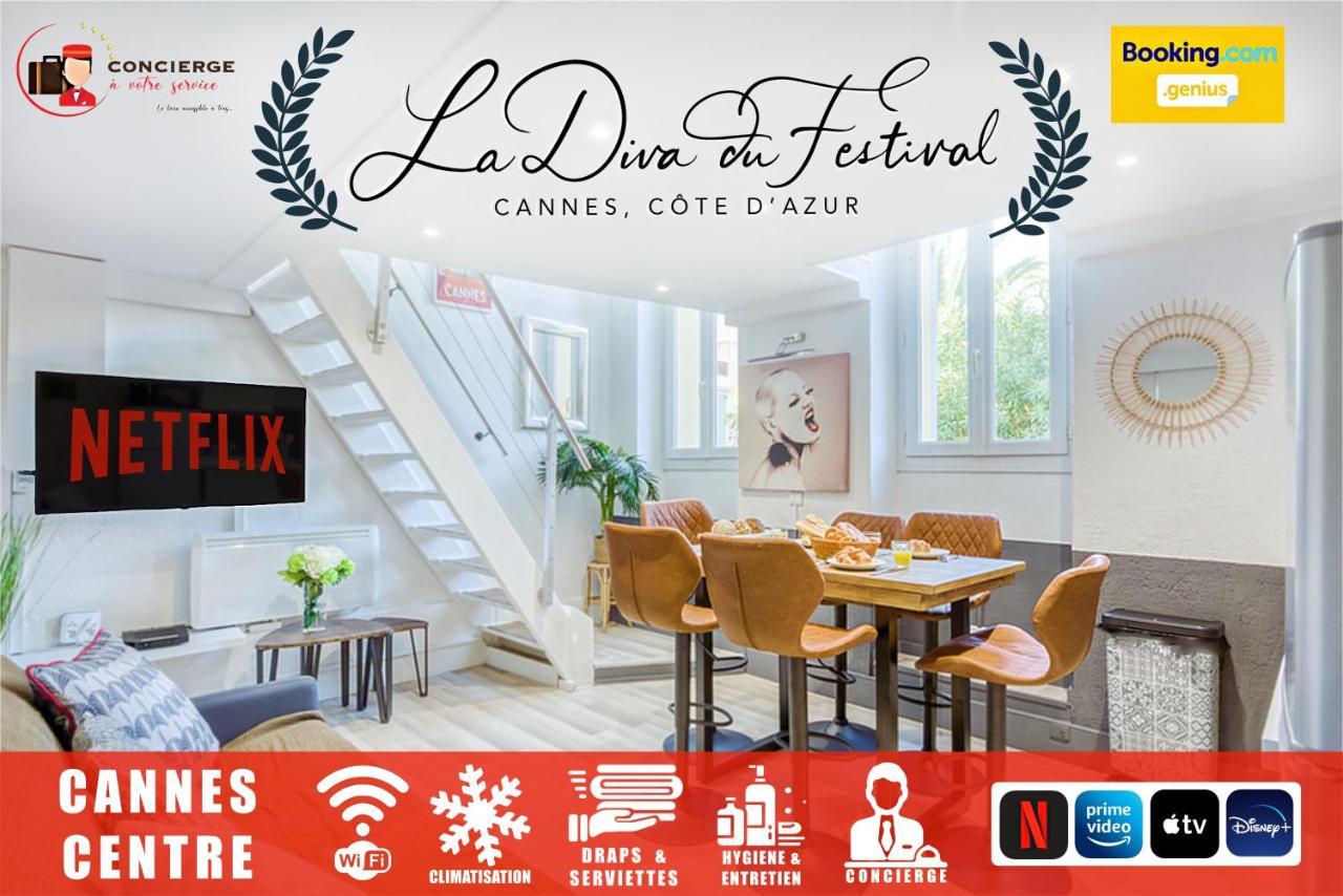 La Diva Du Festival - 10 Mn A Pied Palais & Plages - Cosy & Calme - Clim - Wifi Cannes Exterior photo